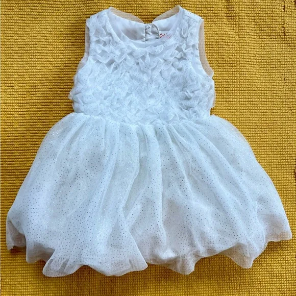 White Sleeveless Baby Dress - Picture 1 of 5